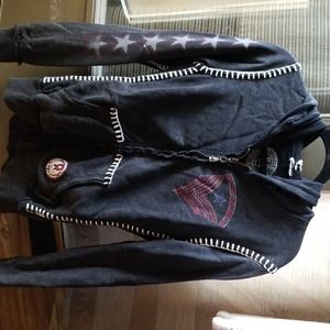 Affliction zip up womens
